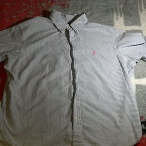 Blue n white button up polo